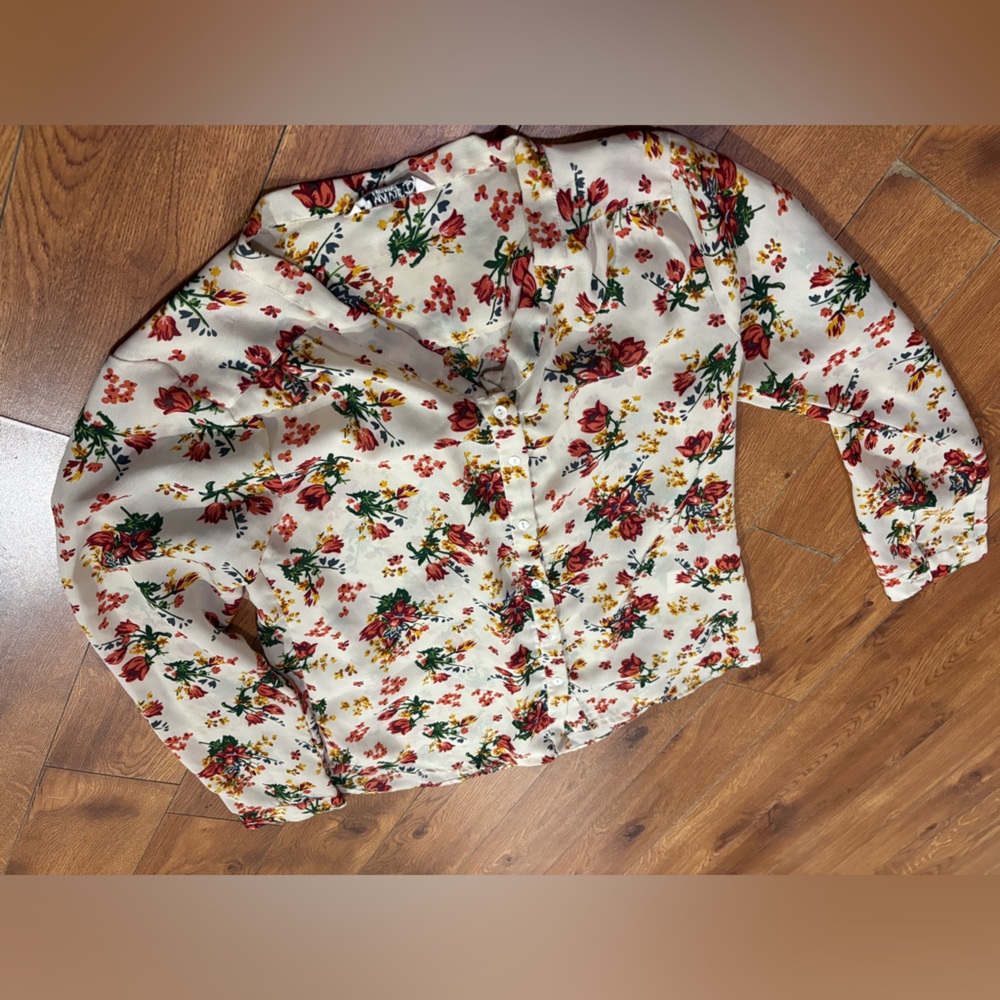 Floral Button-Up Blouse